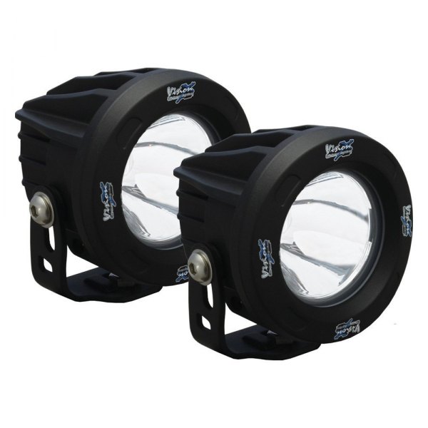 Vision X® - Fog Light Location Optimus Series Halo 3.7" 2x10W Round Narrow Beam LED Lights Kit With Clear Halo