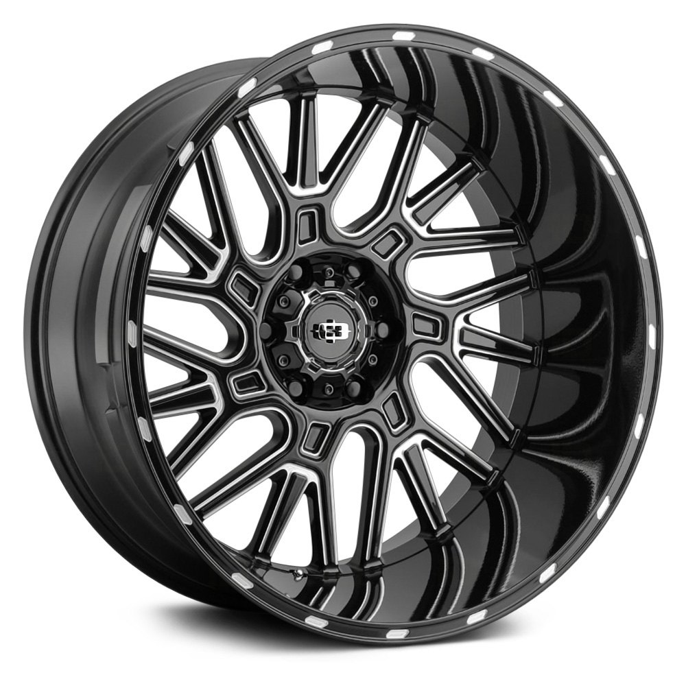 VISION OFF-ROAD® 404 BRAWL Wheels - Gloss Black with Milled Spokes Rims