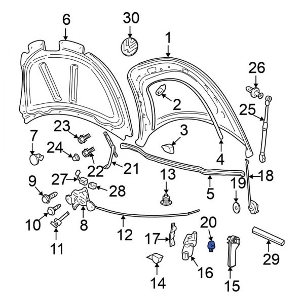 Hood Prop Rod Clip