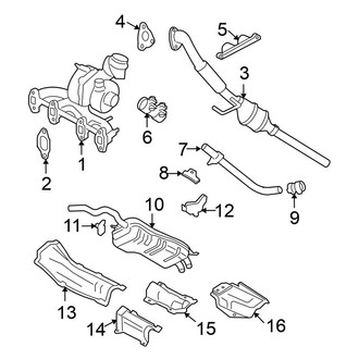 Volkswagen OE - Exhaust System - Exhaust Components (1.9L)