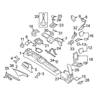 Volkswagen OE - Center Console (With Leather Trim), (Hatchback)