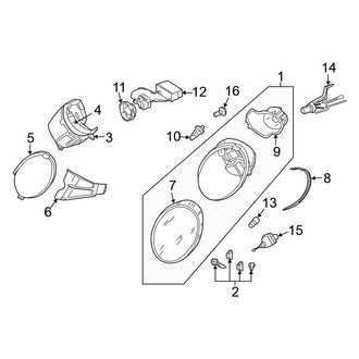 Volkswagen OE - Front Lamps - Headlamp Components (With HID), (Convertible)