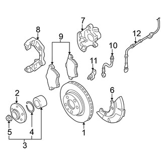 Volkswagen OE - Front Suspension - Brake Components (288 x 25 mm Rotor), (Convertible)