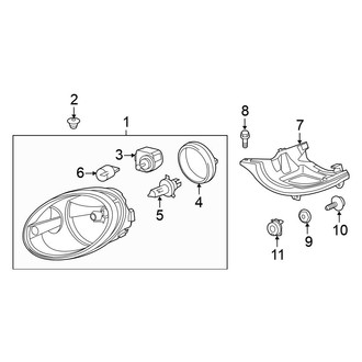 Volkswagen OE - Front Lamps - Headlamp Components (W/O HID)
