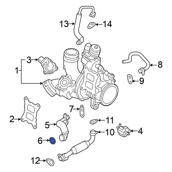 Turbocharger Coolant Line O-Ring