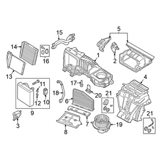 Volkswagen OE - Air Conditioner & Heater - Evaporator & Heater Components (W/O Climate Control), (Hatchback)