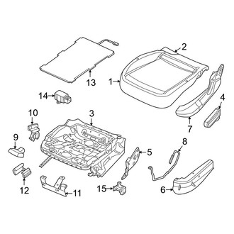 Volkswagen OE - Seats & Tracks - Front Seat Components (Driver Seat, Seat Cushion, Components), (Hatchback)