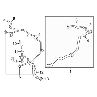 Volkswagen OE - Cooling - Hoses & Lines (Drivers Side, Rear), (Coast / Dune / S / SE Convertible)