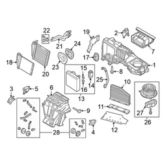 Volkswagen OE - Air Conditioner & Heater - Evaporator & Heater Components (With Climate Control), (Convertible)