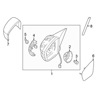 Volkswagen OE - Door - Outside Mirrors (Ficosa), (Convertible)