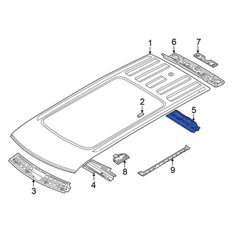 Volkswagen OE - Rear Roof Bow