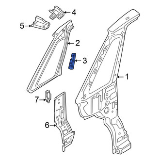 Volkswagen OE - Left Body A-Pillar Reinforcement Anchor Plate