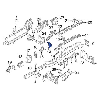 Volkswagen OE - Rear Center Right Frame Side Member Reinforcement Bracket
