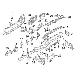 Volkswagen OE - Rear Body & Floor - Floor & Rails (Rail Components Right Side)