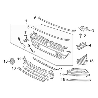 Volkswagen OE - Front Bumper & Grille - Grille & Components