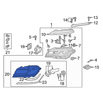 Volkswagen OE - Front Left Inner Headlight Hardware Kit