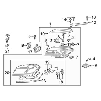 Volkswagen OE - Front Lamps - Headlamp Components (With Adaptive Lighting), (SEL Premium R-Line / SEL R-Line)