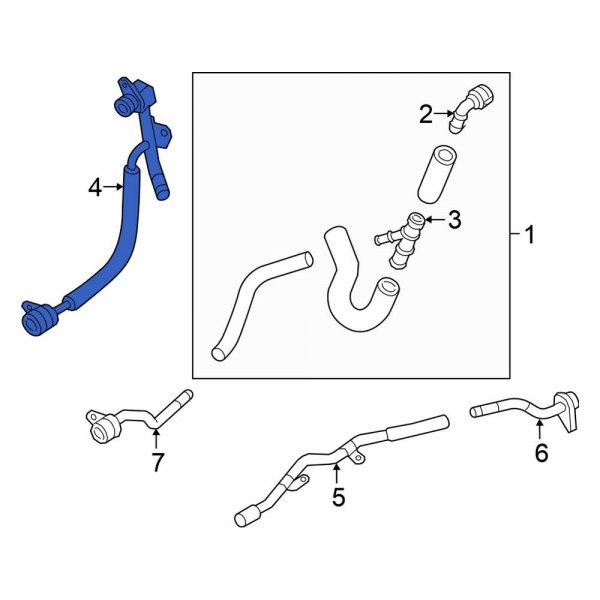 Volkswagen OE 06K121497AQ Turbocharger Coolant Line