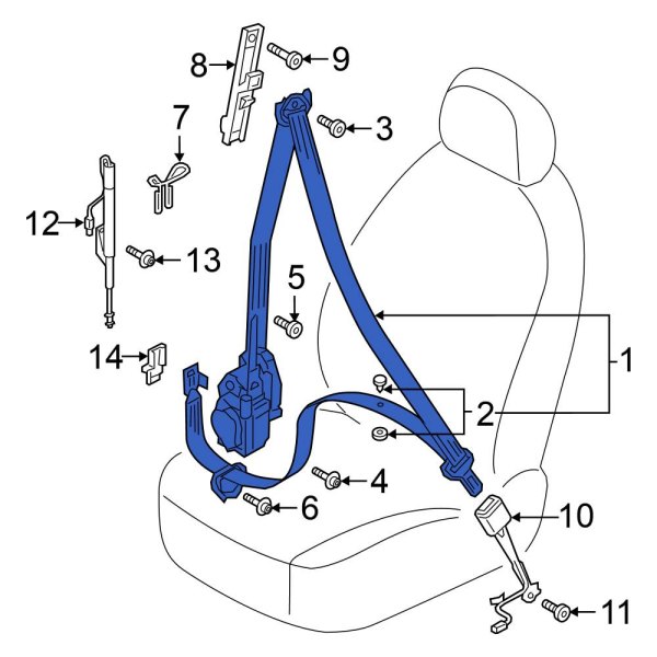 Seat Belt Lap and Shoulder Belt