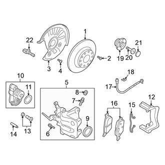 Volkswagen OE - Rear Suspension - Brake Components (310 x 22 mm), (FWD)