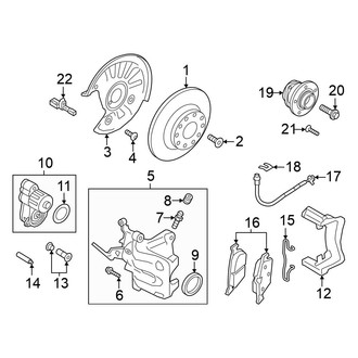 Volkswagen OE - Rear Suspension - Brake Components (300 x 12 mm), (AWD)