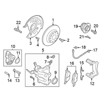 Volkswagen OE - Rear Suspension - Brake Components (310 x 22 mm), (AWD)