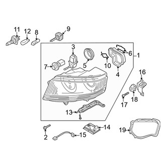 Volkswagen OE - Front Lamps - Headlamp Components