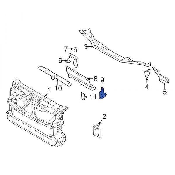 Radiator Support Air Duct Bracket