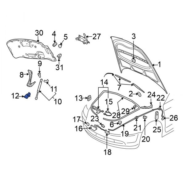 Hood Lift Support Bracket