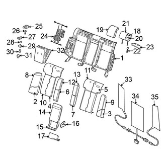 Volkswagen OE - Seats & Tracks - Rear Seat Components (Seat Back Parts, With Lumbar Adjust, W/O Rear Console)
