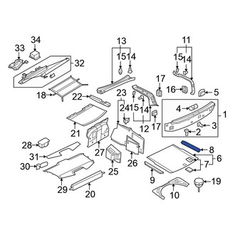 Volkswagen OE - Rear Right Spare Tire Cover Bracket