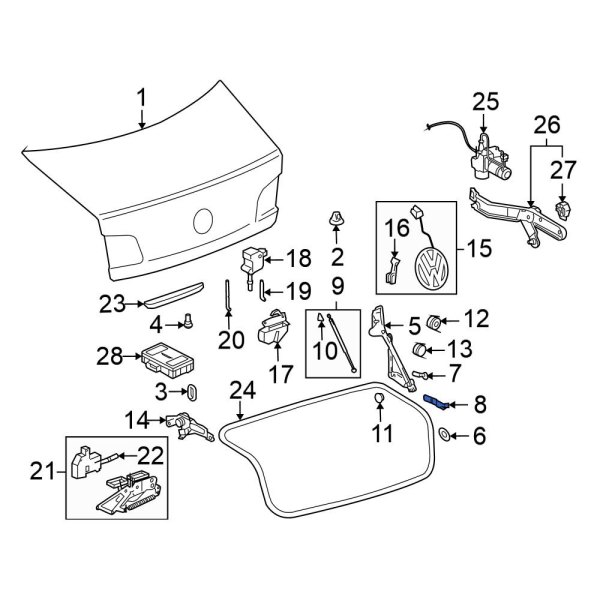 Volkswagen OE 3D5827389 - Deck Lid Hinge Bracket