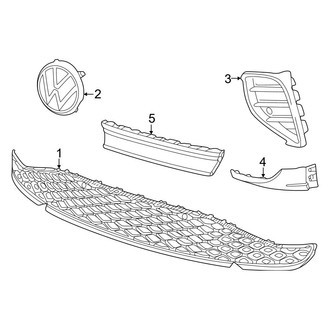 Volkswagen OE - Front Bumper & Grille - Grille & Components