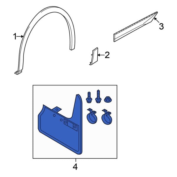 Volkswagen OE 11A075111 Front Mud Flap Kit