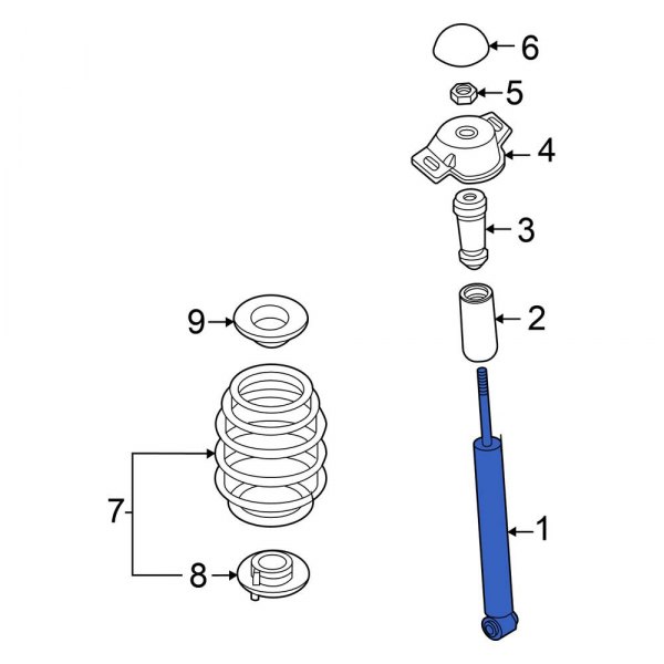 Volkswagen OE 1EA513049AH Rear Suspension Shock Absorber