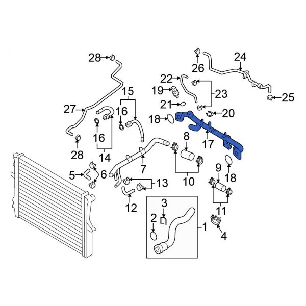 Engine Coolant Crossover Pipe