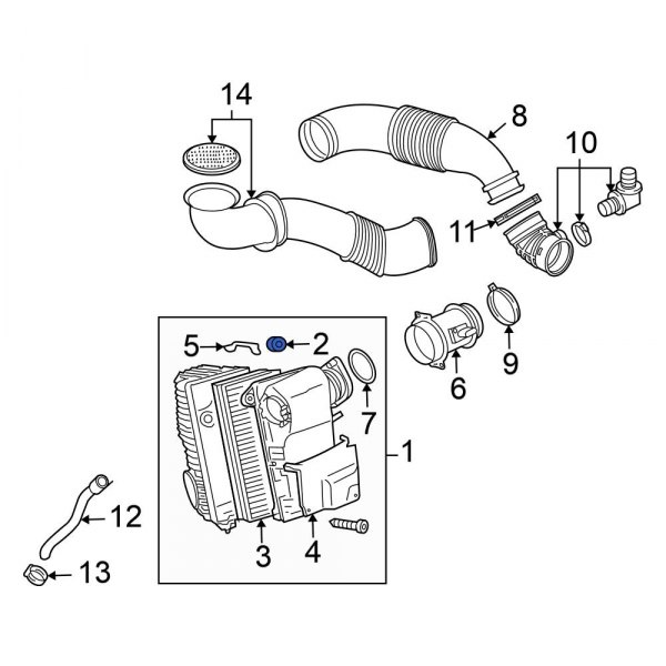 Volkswagen OE 7L0198129A Air Filter Housing Hardware Kit
