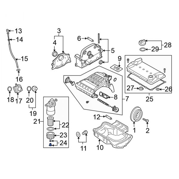 Volkswagen OE WHT000897A Engine Oil Filter Housing Cover Drain Plug