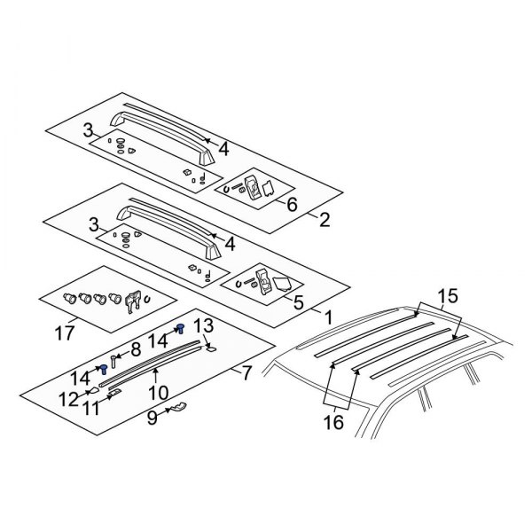 Roof Luggage Carrier Side Rail Rivet