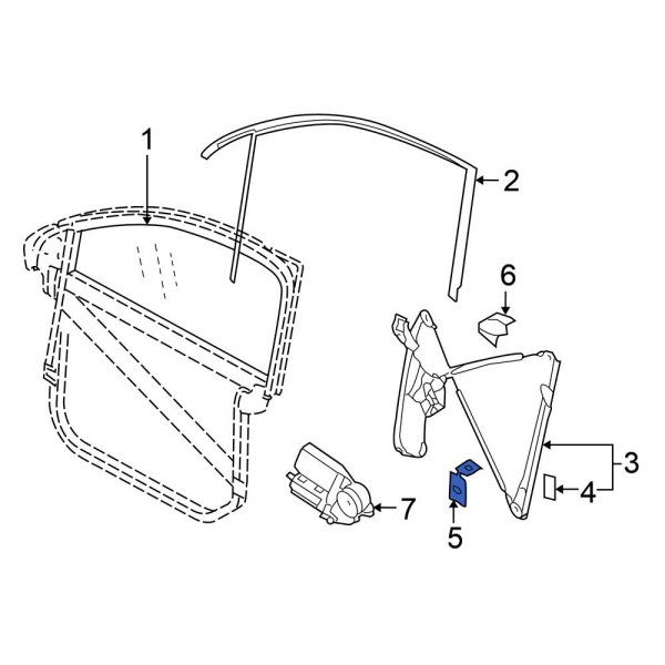 Volkswagen OE 7L0845421A Front Window Regulator Bracket