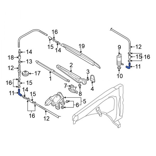 Liftgate Washer Hose Adapter