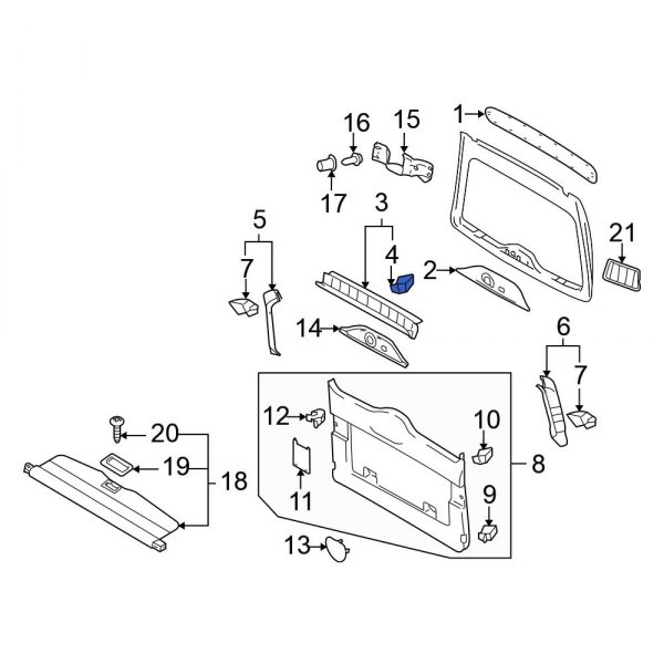 Liftgate Trim Panel Clip