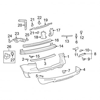 Volkswagen OE - Rear Bumper - Bumper & Components (W/O Spare Wheel Mounted on Liftgate)