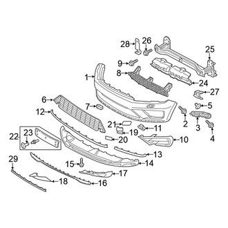 Volkswagen OE - Front Bumper - Bumper & Components (Covers & Trim), (Diesel / Gas)