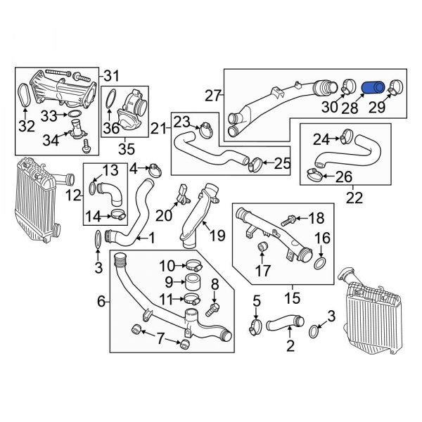 Volkswagen OE 7P0145832 Intercooler Pipe