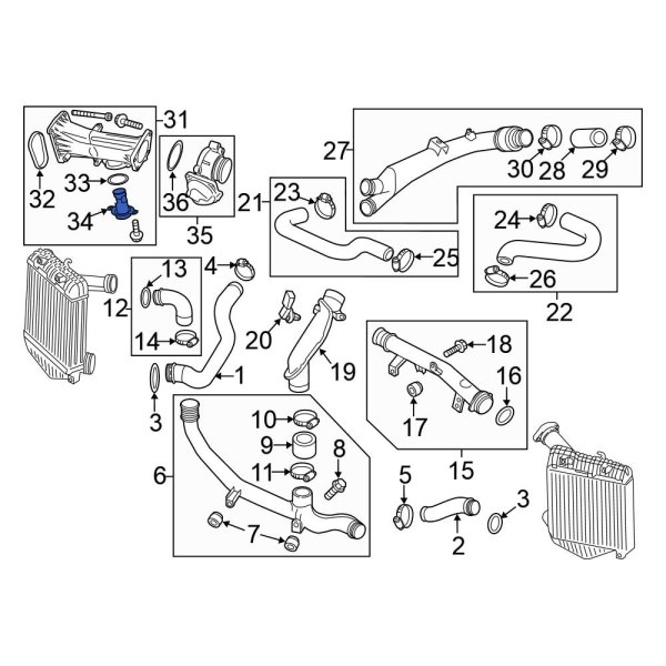 Volkswagen OE 7P0145832 Intercooler Pipe