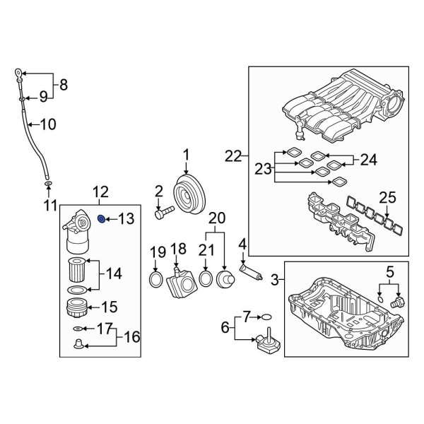 Volkswagen OE 03H115441 Engine Oil Filter Housing Gasket