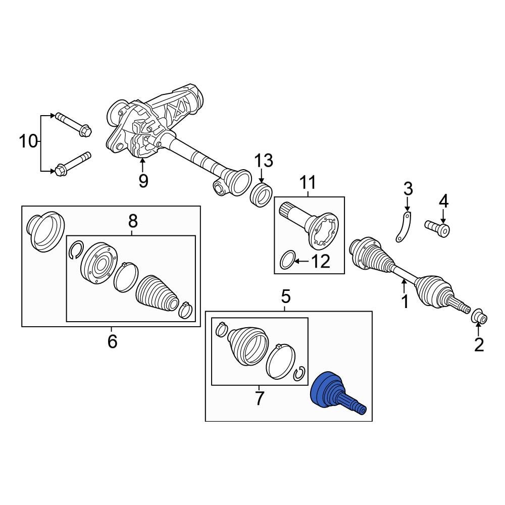 Volkswagen OE 7L0498103A Front Inner CV Joint Kit