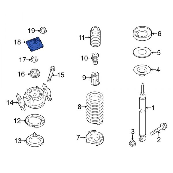 Suspension Shock Absorber Mount Cap