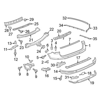Volkswagen OE - Rear Bumper - Bumper & Components (Covers & Trim), (Diesel / Gas)